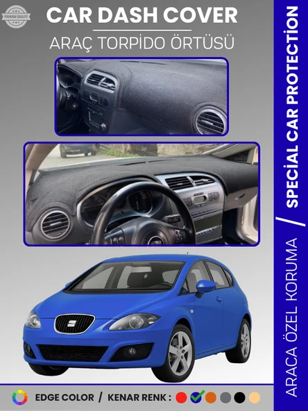SEAT LEON (2005-2012) Torpido Örtüsü Ön Göğüs Halı Torpido Koruma Birebir Uyum Kaymaz UV Koruma ürün görseli 1
