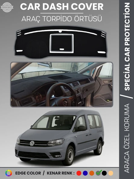 VOLKSWAGEN CADDY (2015-2021) Torpido Örtüsü Ön Göğüs Koruma Torpido Koruma Tam Uyum Çatlamayı Önler ürün görseli 1