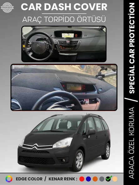 CITROEN C4 PICASSO / GRAND PICASSO (2006-2013) Torpido Örtüsü Ön Göğüs Koruma Araca Özel ürün görseli 1