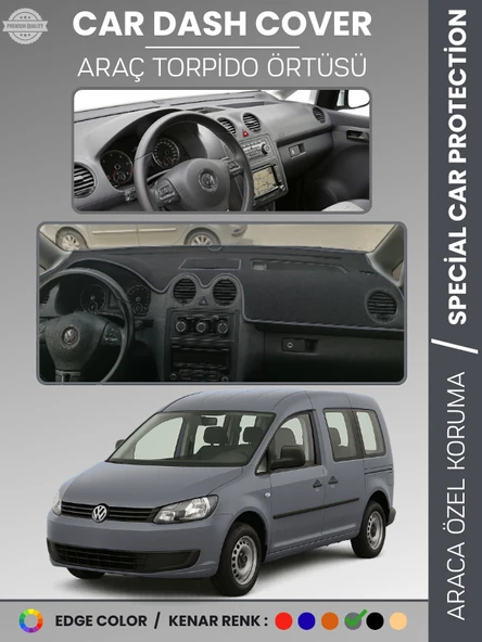 VOLKSWAGEN CADDY (2004-2015) Torpido Örtüsü Ön Göğüs Koruma Torpido Koruma Tam Uyum Çatlamayı Önler ürün görseli 1