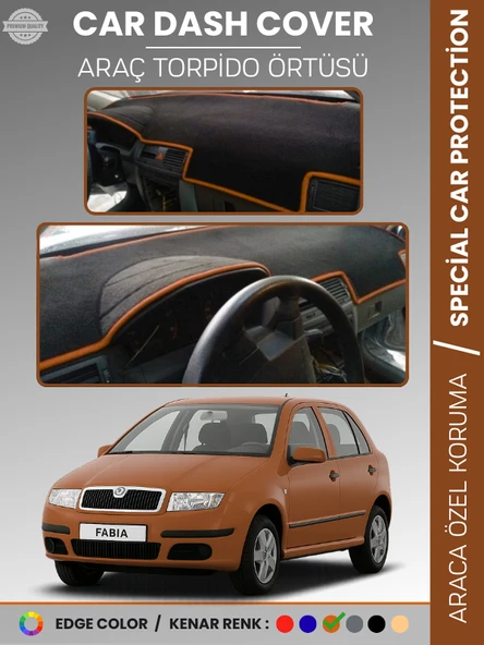 SKODA FABİA (1999-2006) Torpido Örtüsü Ön Göğüs Halı Torpido Koruma Birebir Uyum Kaymaz UV Koruma ürün görseli 1