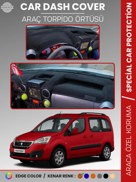 Peugeot PARTNER (2015-2020) Torpido Örtüsü Panel Koruma Torpido Koruma Tam Uyum Kaymaz Özel Kesim ürün görseli 1