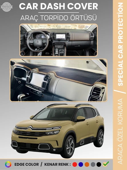 CITROEN C5 AIRCROSS (2018-2025) Torpido Örtüsü Ön Göğüs Torpido Koruma Tam Uyum Kolay Montaj ürün görseli 1