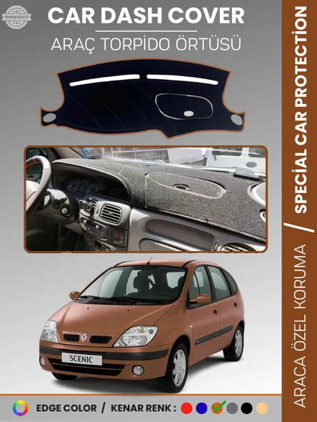 RENAULT SCENIC 1 (1999-2003) Torpido Örtüsü Ön Göğüs Koruma Torpido Koruma Tam Uyum Çatlamayı Önler ürün görseli 1