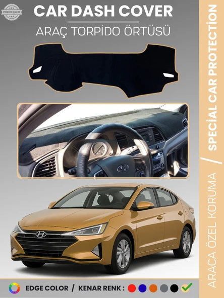 HYUNDAİ ELANTRA (2017-2020) Torpido Örtüsü Ön Göğüs Halı Araca Özel Çatlamayı Önler Kaymaz ürün görseli 1