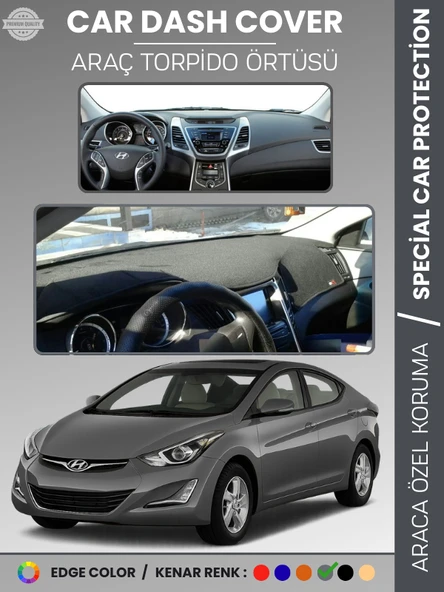HYUNDAİ ELANTRA (2011-2017) Torpido Örtüsü Ön Göğüs Araca Özel UV Koruma Kaymaz Kolay Montaj ürün görseli 1