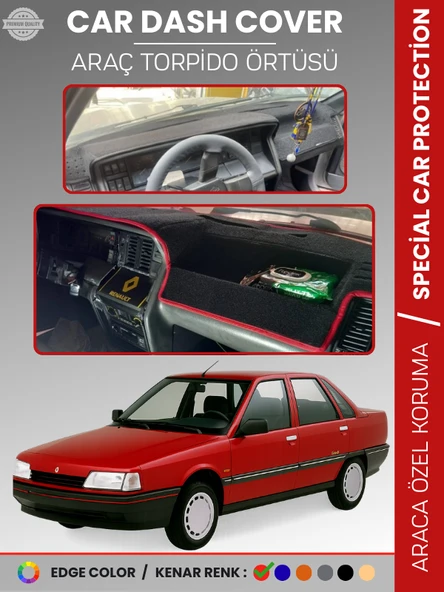RENAULT 21 CONCORDE Torpido Örtüsü Ön Göğüs Koruma Torpido Koruma Araca Özel Tam Uyum Kaymaz ürün görseli 1
