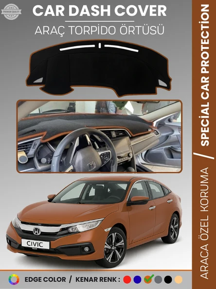 HONDA CIVIC (FC5 2015-2022) Torpido Örtüsü Torpido Koruma Tam Uyum Çatlamayı Önler Kolay Montaj ürün görseli 1