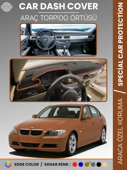 Bmw E90 (2006-2010) Torpido Örtüsü Ön Göğüs Koruma Torpido Koruma Araca Özel Kaymaz Kolay Montaj ürün görseli 1
