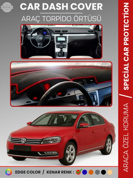 VOLKSWAGEN PASSAT B7 (2010-2015) Torpido Örtüsü Ön Göğüs Koruma Torpido Koruma Tam Uyum UV Koruma ürün görseli 1