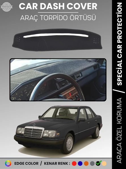 MERCEDES E SERİSİ W124 (1984-1995) Torpido Örtüsü Premium Kalite Torpido Koruma Özel Kesim UV Koruma ürün görseli 1