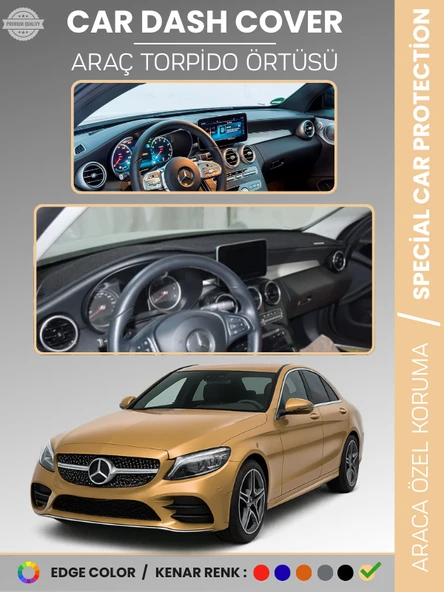MERCEDES C-CLASS W205 (2014-2020) Torpido Örtüsü Premium Kalite Torpido Koruma Özel Kesim UV Koruma ürün görseli 1