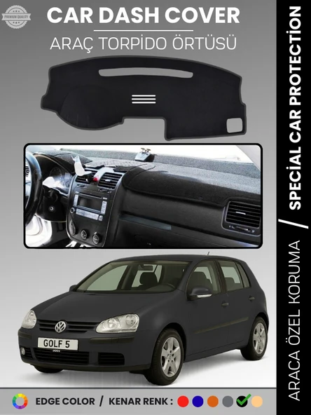VOLKSWAGEN GOLF 5 (2003-2009) Torpido Örtüsü Ön Göğüs Tam Uyum Çatlamayı Önler ürün görseli 1