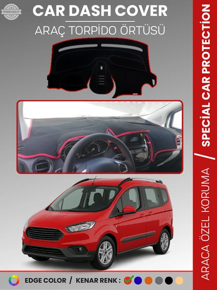 FORD COURİER (2020+) Torpido Örtüsü Ön Göğüs Torpido Koruma Tam Uyum Çatlamayı Önler Kolay Montaj ürün görseli 1