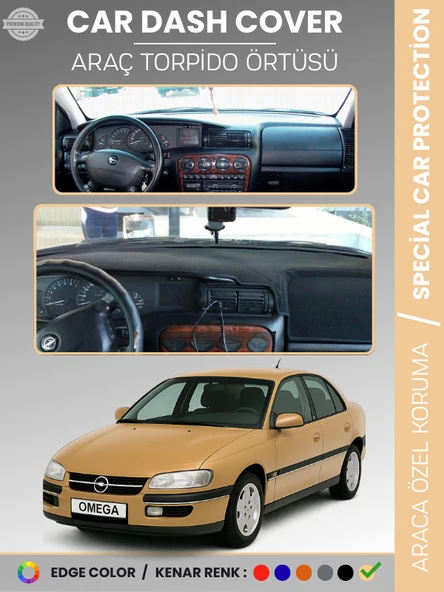 OPEL OMEGA (1993-2003) Torpido Örtüsü Ön Göğüs Torpido Koruma Birebir Uyum Kaymaz Özel Kesim ürün görseli 1