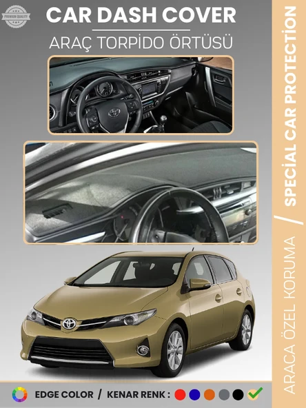 TOYOTA AURİS (2012-2019) Torpido Örtüsü Ön Göğüs Halı Torpido Koruma Tam Uyum UV Koruma Kolay Montaj ürün görseli 1