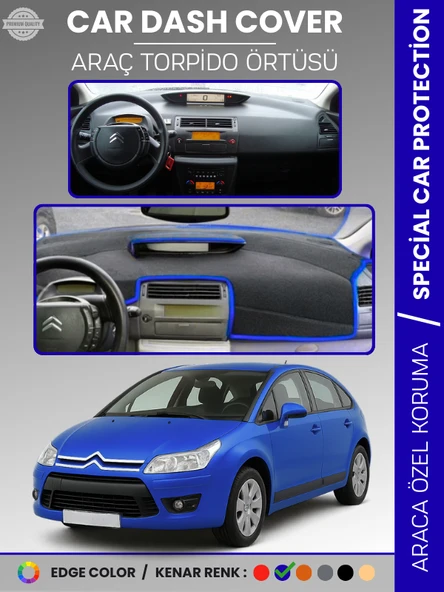 CITROEN C4 (2004-2009) Torpido Örtüsü Ön Göğüs Torpido Koruma Tam Uyum Çatlamayı Önler Kolay Montaj ürün görseli 1