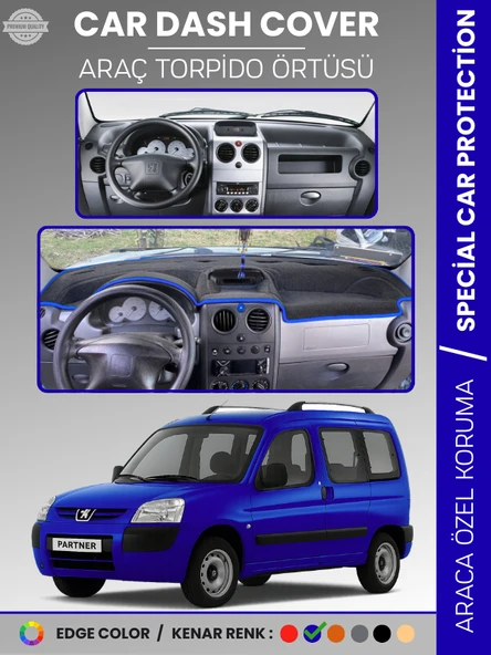 PEUGEOT PARTNER (2002-2008) Torpido Örtüsü Panel Koruma Torpido Koruma Tam Uyum Kaymaz Özel Kesim ürün görseli 1