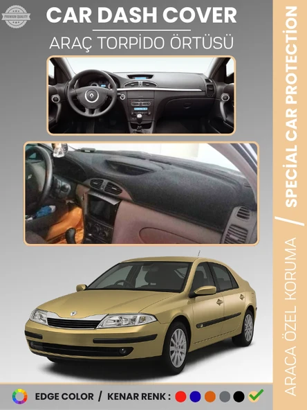 RENAULT LAGUNA 2 (2002-2007) Torpido Örtüsü Ön Göğüs Koruma Torpido Koruma Araca Özel Tam Uyum ürün görseli 1
