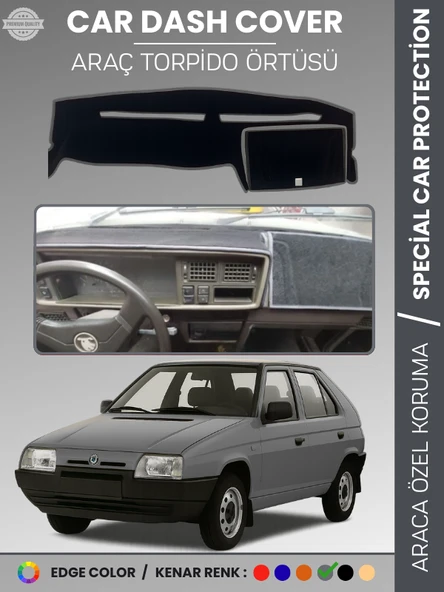 SKODA FAVORİT (1987-1995) Torpido Örtüsü Ön Göğüs Halı Torpido Koruma Birebir Uyum Kaymaz UV Koruma ürün görseli 1