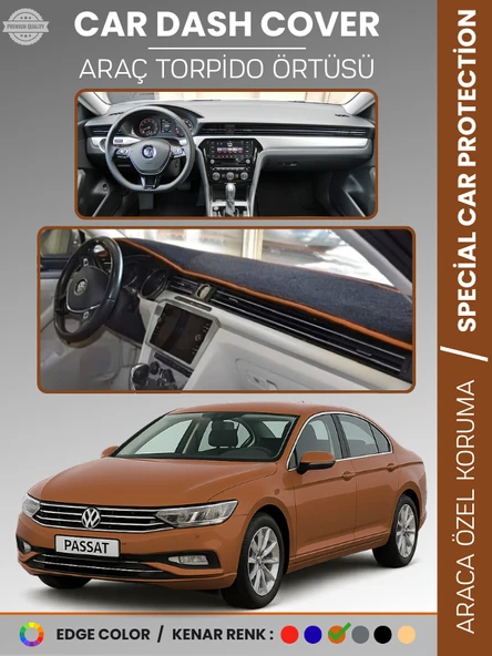 VOLKSWAGEN PASSAT B8 (2015-2020) Torpido Örtüsü Ön Göğüs Koruma Torpido Koruma Tam Uyum UV Koruma ürün görseli 1