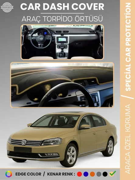 VOLKSWAGEN PASSAT B7 (2010-2015) Torpido Örtüsü Ön Göğüs Koruma Torpido Koruma Tam Uyum UV Koruma ürün görseli 1
