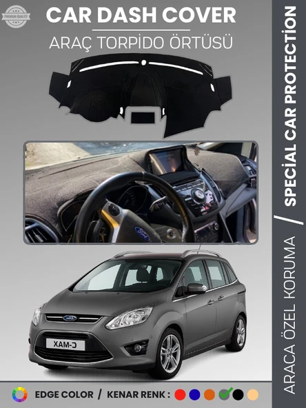 FORD C-MAX DOUBLE EKRAN (2010-2014) Torpido Örtüsü  Araca Özel Tam Uyum Kaymaz Kolay Montaj ürün görseli 1