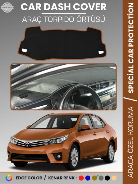 TOYOTA COROLLA E170 (2013-2019) Torpido Örtüsü Ön Göğüs Koruma Araca Özel Çatlamayı Önler Kaymaz ürün görseli 1
