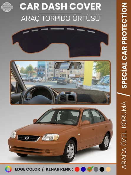 HYUNDAİ ACCENT ADMİRE-MİLENİUM (2000-2005) Torpido Örtüsü Kaymaz Tam Uyum Çatlamayı Önler ürün görseli 1