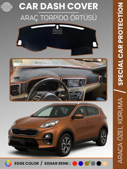 KİA SPORTAGE (2017-2020) Torpido Örtüsü Ön Panel Halı Torpido Koruma Tam Uyum Araca Özel Kaymaz ürün görseli 1