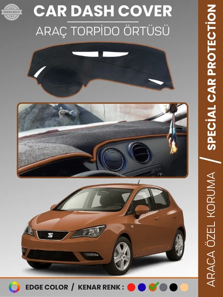 SEAT IBIZA 6F (2017-2024) Torpido Örtüsü Ön Göğüs Halı Torpido Koruma Birebir Uyum Kaymaz UV Koruma ürün görseli 1