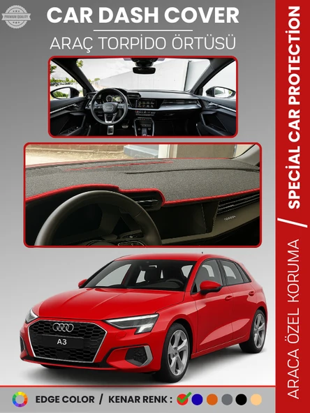 AUDİ A3 (2020+) Torpido Örtüsü Ön Göğüs Koruma Torpido Koruma Araca Özel Kaymaz Kolay Montaj ürün görseli 1
