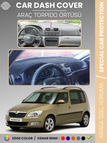 SKODA ROOMSTAR (2007-2014) Torpido Örtüsü Ön Göğüs Halı Torpido Koruma Tam Uyum Kaymaz UV Koruma ürün görseli 1