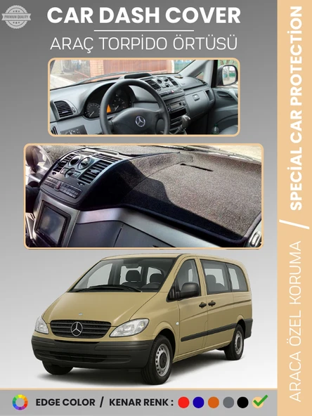 MERCEDES VITO / VIANO W639 2003-2014 Torpido Örtüsü Premium Kalite Torpido Koruma Özel Kesim ürün görseli 1