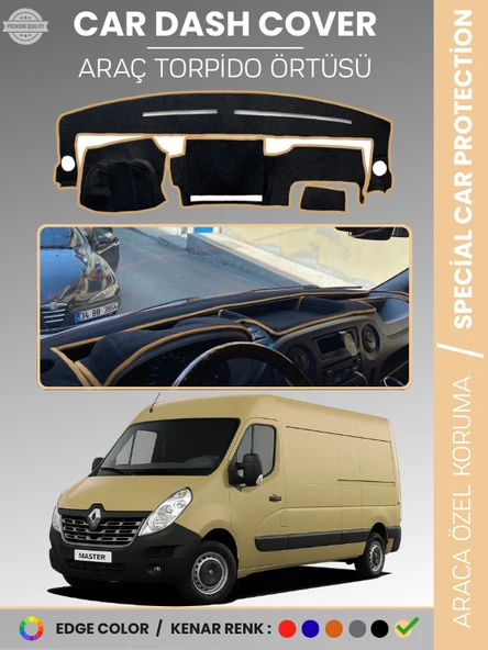 RENAULT MASTER 3 (2010-2021) Torpido Örtüsü Ön Göğüs Koruma Torpido Koruma Araca Özel Tam Uyum ürün görseli 1