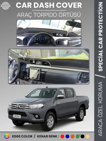 TOYOTA HILUX REVO (2015-2020) Torpido Örtüsü Ön Göğüs Koruma Araca Özel UV Koruma ürün görseli 1