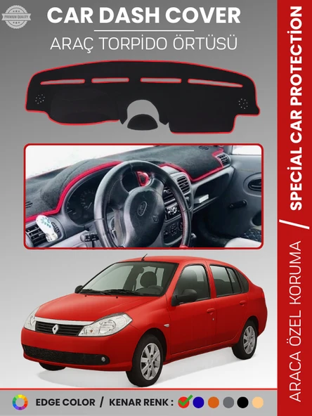 RENAULT SYMBOL 2 AIRBAGLI (2008-2013) Torpido Örtüsü Ön Göğüs Koruma Torpido Koruma Birebir Uyum ürün görseli 1