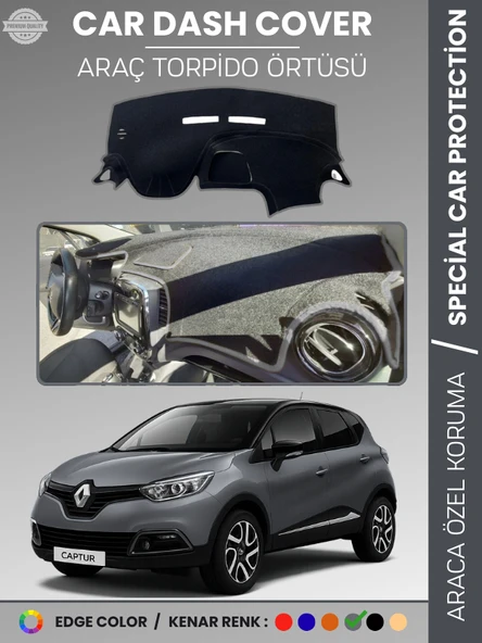 RENAULT CAPTUR 1 (2013-2019) Torpido Örtüsü Ön Göğüs Koruma Torpido Koruma Araca Özel Tam Uyum ürün görseli 1