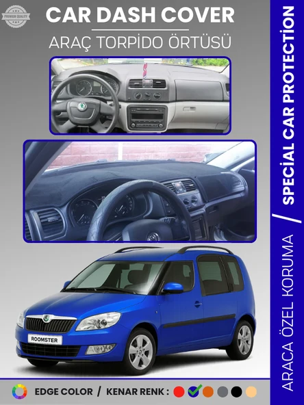 SKODA ROOMSTAR (2007-2014) Torpido Örtüsü Ön Göğüs Halı Torpido Koruma Tam Uyum Kaymaz UV Koruma ürün görseli 1