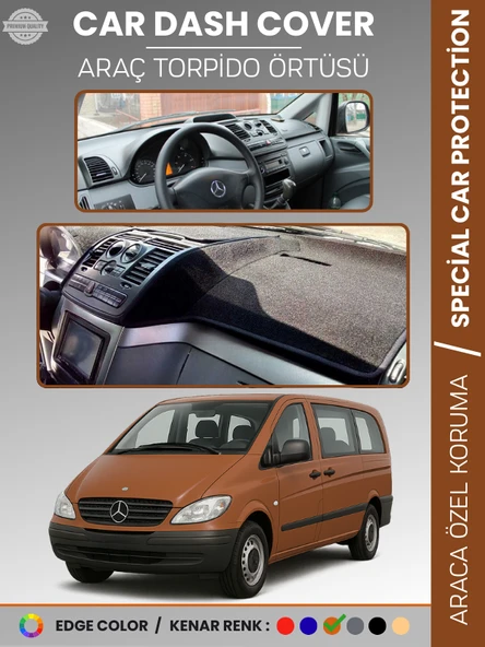 MERCEDES VITO / VIANO W639 2003-2014 Torpido Örtüsü Premium Kalite Torpido Koruma Özel Kesim ürün görseli 1