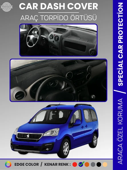 PEUGEOT PARTNER TEPEE (2008-2018) KAPAKLI Torpido Örtüsü Ön Göğüs Koruma Tam Uyum ürün görseli 1
