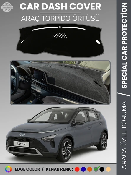 HYUNDAİ BAYON (2020+) Torpido Örtüsü Panel Koruma Araca Özel UV Koruyucu Kaymaz Hızlı Montaj ürün görseli 1