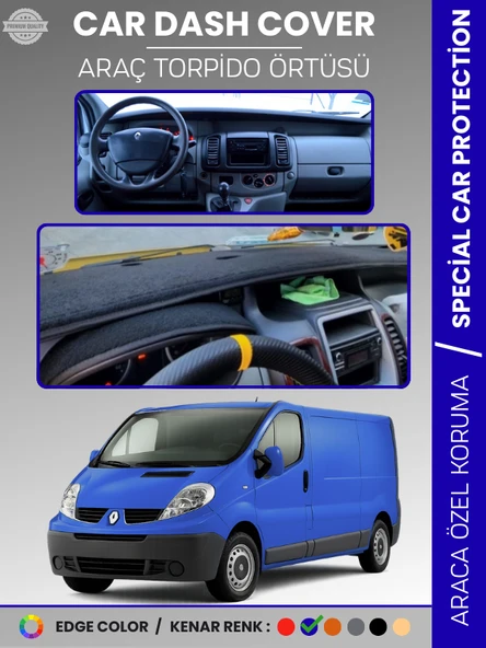 RENAULT TRAFIC 2 (2001-2014) Torpido Örtüsü Ön Göğüs Koruma Torpido Koruma Tam Uyum Çatlamayı Önler ürün görseli 1