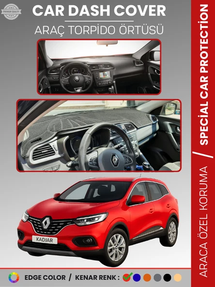 RENAULT KADJAR (2015-2022) Torpido Örtüsü Ön Göğüs Koruma Torpido Koruma Araca Özel Tam Uyum Kaymaz ürün görseli 1