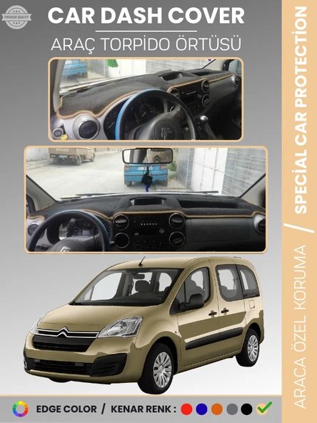 CITROEN BERLİNGO (2008-2017) Torpido Örtüsü Ön Göğüs Torpido Koruma Çatlamayı Engeller Tam Uyum ürün görseli 1