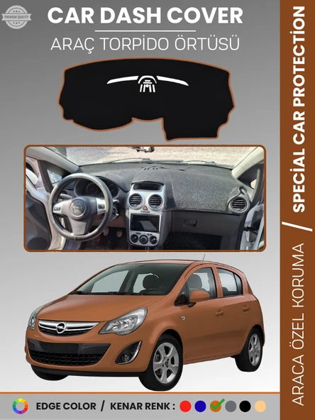 OPEL CORSA D (2006-2014) Torpido Örtüsü Ön Göğüs Halı Torpido Koruma Birebir Uyum Kaymaz Özel Kesim ürün görseli 1