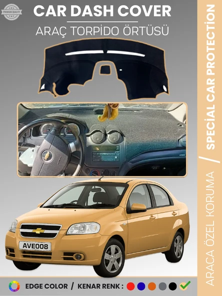 CHEVROLET AVEO (2006-2011) Torpido Örtüsü Ön Göğüs Torpido Koruma Tam Uyum Kaymaz Hızlı Montaj ürün görseli 1