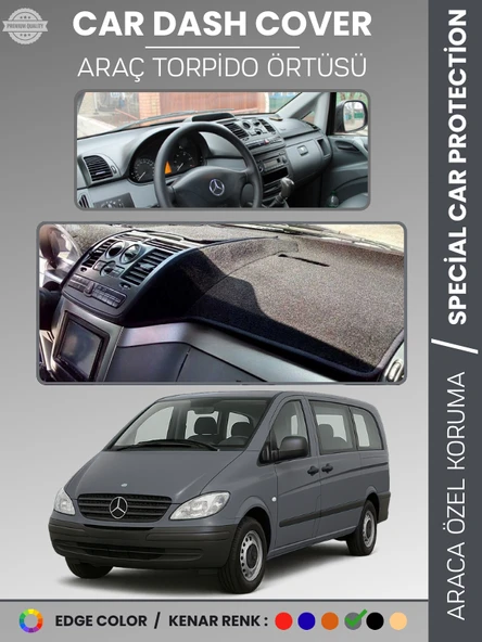 MERCEDES VITO / VIANO W639 2003-2014 Torpido Örtüsü Premium Kalite Torpido Koruma Özel Kesim ürün görseli 1