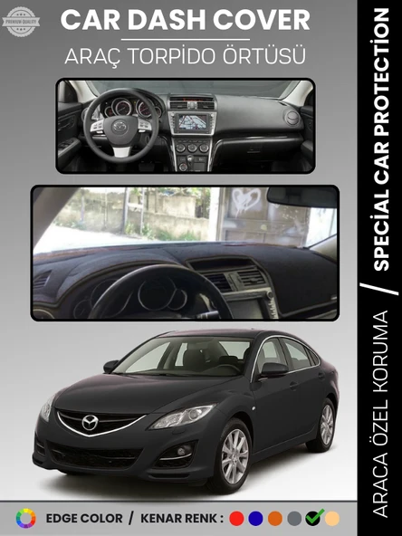 MAZDA 6 (2007-2013) Torpido Örtüsü Panel Halısı Koruma Torpido Koruma Araca Özel Kaymaz Kolay Montaj ürün görseli 1