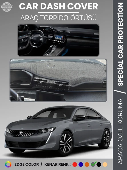 PEUGEOT 508 (2018-2024) Torpido Örtüsü Ön Göğüs Koruma Torpido Koruma Birebir Uyum Kaymaz Özel Kesim ürün görseli 1